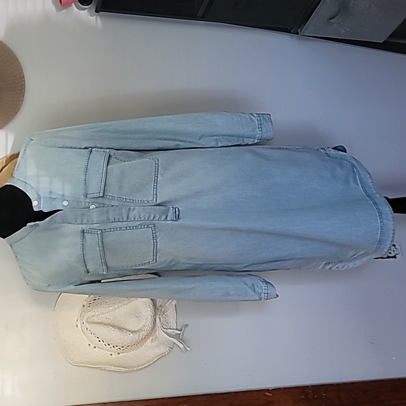 J. Crew Light Blue Denim Shirt Dress - Picture 1 of 10